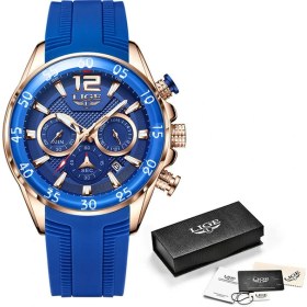 Resim Hanyang S Altın Mavi 2022 Lıge Moda Erkek Saatler Spor Kuvars Izle Adam Marka Lüks Kol Saatleri Chronograph Su Geçirmez Rahat Saat Montre Homme (Yurt Dışından) 