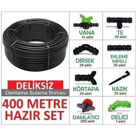 Resim Deliksiz 400 Metre Damla Sulama Sistemi Ve Aparatları 