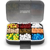 Resim Büyük 9 Bölme Kapsül Düzenleyici, Vitamin, İlaç, Taşınabilir Kapsül Dağıtıcısı için Seyahat Kapsül Kutusu, Kapsül Düzenleyici 