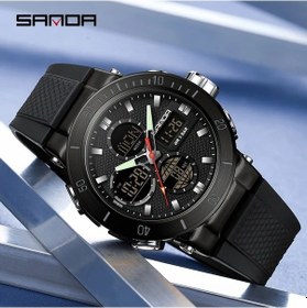 Resim Oldfriend Siyah Sanda Erkek Spor Saati Su Gecirmez 50m Dijital Ekran Alarm Takvim Diğer 