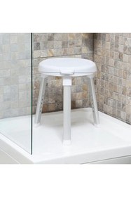 Resim BYR Banyo Taburesi,daire Tabure ,360 Derece Dönebilen Üst Tabla 