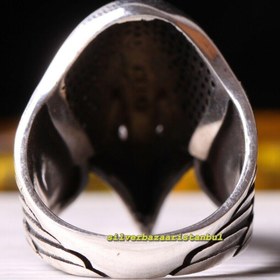 Resim Original 925 Sterling Silver Silver Eagle Turquoise Stone Mens Ring - US: 8.75 / 59 mm / Turk: 19 