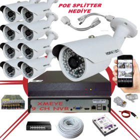 Resim Bises 9' Lu 5 Mp 1940P Sensör 6 Megapiksel Sony Lens Metal Kasa Ip Güvenlik Kamerası Seti_bs 748IP 