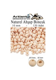 Resim Naturel Ahşap Boncuk 10mm 150 Li 1 Paket Ham Boyanabilir Ahşap Yuvarlak Doğal Boncuklar Takı Tasarım Ektinlik Kreş Okul 