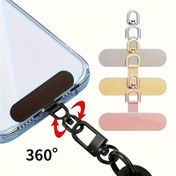 Resim 2/4 Paket Evrensel 360° Dönen Telefon Kordonu Kancası, Ultra İnce Paslanmaz Çelik Metal Yama, Güvenli Mobil Güvenlik Bağlantı Elemanı, Mobil Aksesuar 