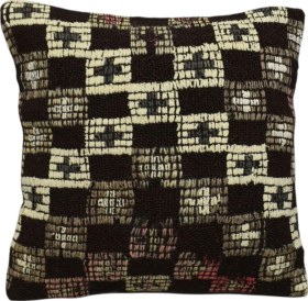 Resim Zehra Abla Halı Yeni El Dokuma Dekoratif Kilim Kırlent Yastık Kılıfı 6504 Çok Renkli 