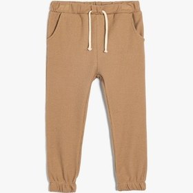 Resim Koton Basic Jogger Eşofman Altı Beli Bağlamalı Dokulu Pamuklu Kahverengi 5wmb40004tk Kahve 