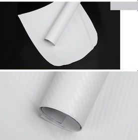 Resim 3d Beyaz Tırtıklı Desen Hava Kanallı Karbon Folyo 152cmx20cm 