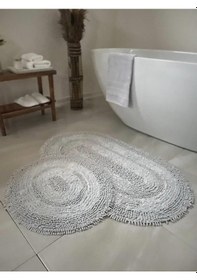 Resim Makaroni Doğal Pamuklu 2'li Banyo Paspas Seti 60x100+50x60 Cm Bej 