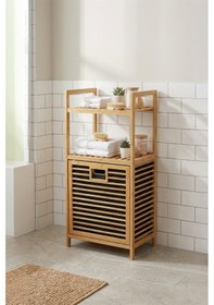 Resim Mien Bambu Dikey Çamaşır Sepeti Raflı Çamaşır Sepeti 40x30x95 Cm Bambu 