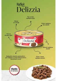 Resim Plus Delizzia / Sos İçinde Parça Etli Dana Etli Yetişkin Kedi Maması 85g X 24 Adet 