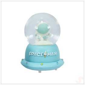 Resim Uçuşan Yıldızlı,7,5cm X 4,5cm Led Işıklı Astronot Küre - Turkuaz 