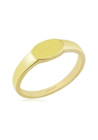 Resim Şövalye Altın Yüzük Oval Tasarım 14K 377236836 