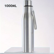 Resim 1 Adet Büyük Kapasiteli Paslanmaz Çelik Su Şişesi, Sızdırmaz Termal Duyarsız Kupa - Asma Kapaklı - Spor Salonu, Doğa Yürüyüşü, Kamp ve Seyahat İçin - Karabinalar/Döngülerle Uyumlu - Dayanıklı 304 Paslanmaz Çelik Yapı, Metalik Yüzeyli Hidrasyon Ekipmanı 