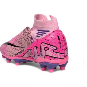 Resim Laliga K565 Çocuk Çoraplı Çim Saha Kramponu Pembe - Mor 