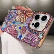 Resim 2.0CM Kalınlaştırılmış Elektrokaplama Çiçekli Kart Kağıdı Retro Oyuk Üç Boyutlu Yağlı Boya Çiçekler IPhone Için TPU Dopamin 