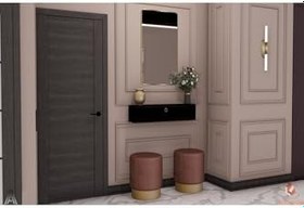 Resim Siyah 80 Cm Kapaklı Dresuar Salon Antre Hol Oturma Odası Askıda Kulplu Dolap Düzenleyici Dresuar 