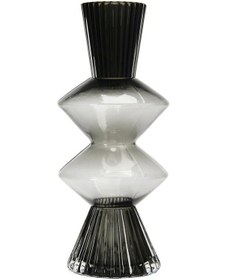 Resim Cam Oluklu Vazo Çok Renkli 