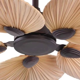 Resim Kaşkar Taflan Uzaktan Kumandalı Kahverengi 5 Kanatlı Tavan Vantilatörü 