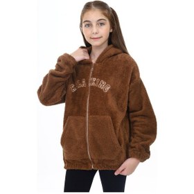 Resim Toontoy Kız Çocuk Peluş Hırka Kahverengi 