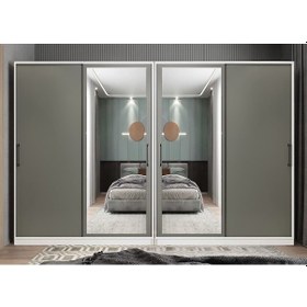 Resim Albero Sürgülü Çekmeceli Gardırop Dolap Fb 400 Cm Montaj Dahil 