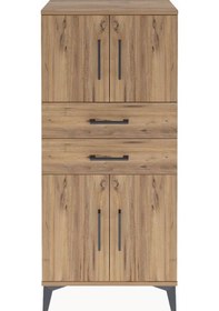 Resim Arges Dolap Tek Raflı 2 Çekmeceli 4 Kapaklı 60x30x134 Çam-çam Çam 