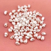 Resim 100 adet 6-8mm Barok Düzensiz Şekilli Nugget Akrilik Boncuk, Doğal Beyaz Kendin Yap Takı Yapımı Boncuklu Dekorasyon El Sanatları Malzemeleri 