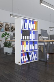 Resim Kenzlife Klasörlük Raflı Erlinay Byz 140*80*30 Kitaplık Ofis Arkalıksız 