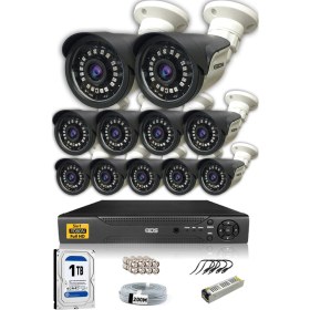 Resim IDS 11 Kameralı Set - 5 Mp Sony Lensli Full HD Gece Görüşlü Güvenlik Kamerası Sistemi - Cepten İzle 