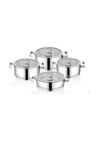 Resim Oms Silindir 8 Parça Paslanmaz Çelik Tencere Seti 1141 