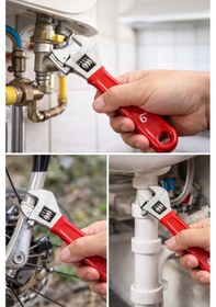 Resim 6 İnç Kurbağacık Anahtar Krom Kaplı Ayarlı İngiliz Anahtarı Dayanıklı Çelik El Aleti 