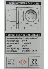 Resim Nisa Luce 120 Mm Havalandırma Fanı 