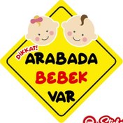 Resim Arabada Bebek Var Oto Sticker, Araba Cam Sticker 