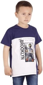 Resim Erkek Çocuk Brooklyn Baskılı Garnili Tişört 