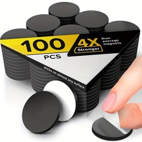 Resim 100 Kendinden Yapışkanlı Yuvarlak Manyetikler - 50/100 adet, Fotoğraflar ve Ofisler için Esnek Manyetik Etiketler, Yapışkanlı Arka Planlı Tahta ve Siyah Tahta Manyetikleri, Metal Malzeme, Çoklu Boyut Seçenekleri 
