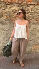 Resim Beli Lastikli Pantolon - L 