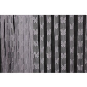 Resim Kelebek Model Kırık Beyaz Renk İp Perde Hazır Düğmeleri Dikilmiş İp Perde 300 270 Cm Kırık Beyaz 