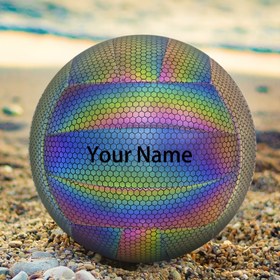 Resim Kişiselleştirilmiş Boyut 5 Gökkuşağı Voleybol - Yansıtıcı, İsim & Logo ile Özel Kazınmış - Ev Dekoru, Doğum Günleri, Yıldönümleri, Noel, Düğünler, Sevgililer Günü Hediyeleri için İdeal 