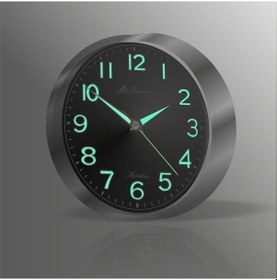 Resim Fosforlu Gece Görünen Metalik Çerçeve Sessiz Kayar Duvar Saati Çok Renkli 