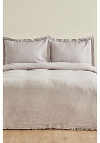 Resim Karaca Home Minel Müslin Çift Kişilik Pike Yatak Örtüsü Seti Buz Gri 200.22.04.0299 Gri 
