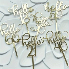 Resim Doğum Günü Kutlaması Akrilik Rakam Pasta Süsleri - 18/21/30/40/50/60 Stil, Elektrik veya Tüy Yok, Cadılar Bayramı, Noel Etkinliği ve Parti Malzemeleri Cadılar Bayramı&Noel 