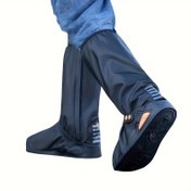 Resim Yeni Kalınlaştırılmış PVC Yağmurluklar - Ağır Hizmet, Kaymaz, Yüksek Topuklu Su Geçirmez Ayakkabılar, Anti-Kum Tasarımı ile Yetişkinler için, Siyah, Dış Mekan Ayakkabıları | Kaymaz Ayakkabılar | Dayanıklı PVC Malzeme 