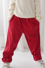 Resim Kırmızı Gabardin Dikişli Carrot Pantolon - 2 Yaş 
