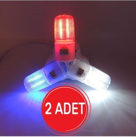 Resim Kısa Led Gece Lambası 0,5W Tasarruflu Işıklı Fişli Düğmeli 2'Li 