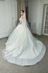 Resim Gia Madonna Yaka Dantel Prenses Model Gelinlik - Kırık Beyaz / 34 