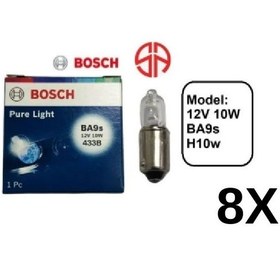 Resim Bmw İçin H10 İç Aydınlatma Ampul 12v 10w 63311375003 Bosch Pure Lıght 433b Ba9s 8 Adet 