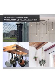 Resim DESIPHON Kancalı Çelik Dübel M8 Kapalı Ağız 5 Adet Salıncak Boks Torbası Avize Tavan Asma 