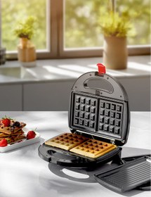 Resim ozbience Pratik Çıkarılabilir Tost ve Waffle Makinesi, Lezzetli Anlar İçin 
