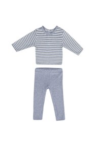 Resim Miespiga Unisex Bebek Çizgili Pijama Takımı 