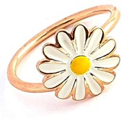 Resim OSESHOP Mine Işçiliği 925ayar Gümüş Üzerine Rose Altın Kaplama Papatya Ayarlanabilir Yüzük 